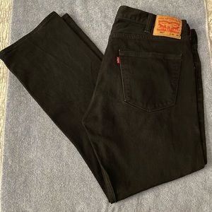 Levis 501 Dark washed black brand new worn once Size 38x30 straight legged Mens